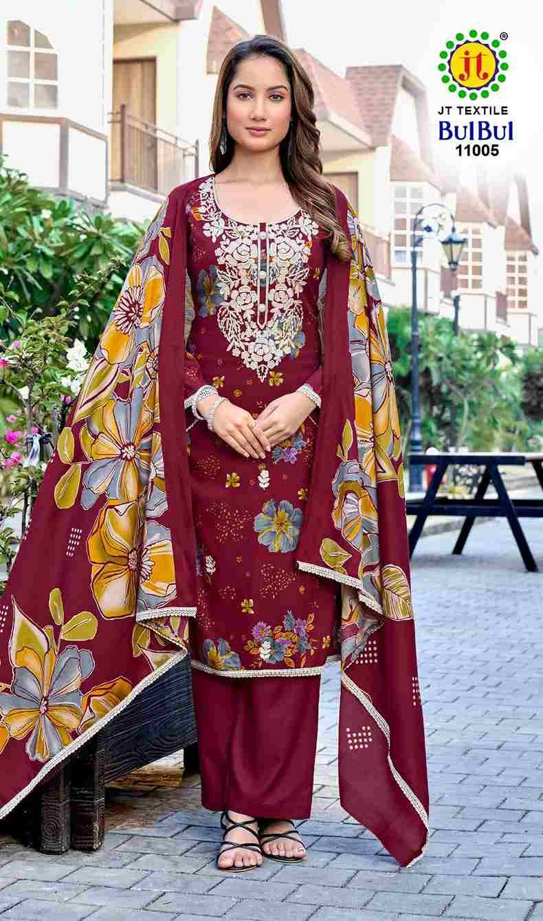 Bulbul Vol-11 By JT 11001 To 11005 Series Beautiful Festive Suits Colorful Stylish Fancy Casual Wear & Ethnic Wear Rayon Dresses At Wholesale Price