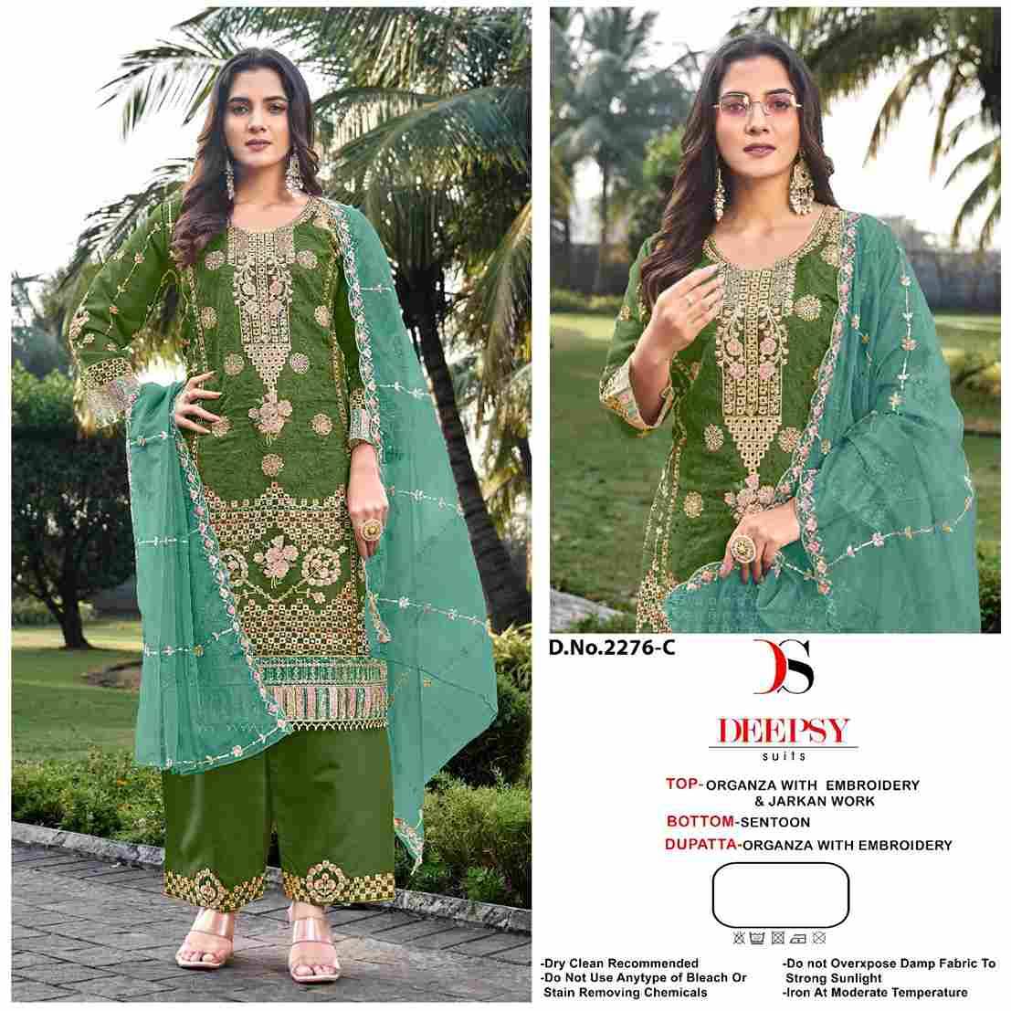 Deepsy Hit Design 2276 Colours By Deepsy Suits 2276-A To 2276-D Series Pakistani Stylish Beautiful Colourful Printed & Embroidered Party Wear & Occasional Wear Organza Dresses At Wholesale Price