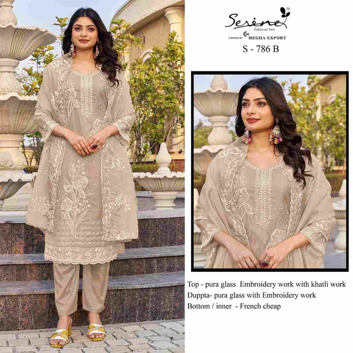 Serene Hit Design S-786 Colours By Serene S-786-A To S-786-D Series Pakistani Suits Beautiful Fancy Colorful Stylish Party Wear & Occasional Wear Fancy Embroidery Dresses At Wholesale Price