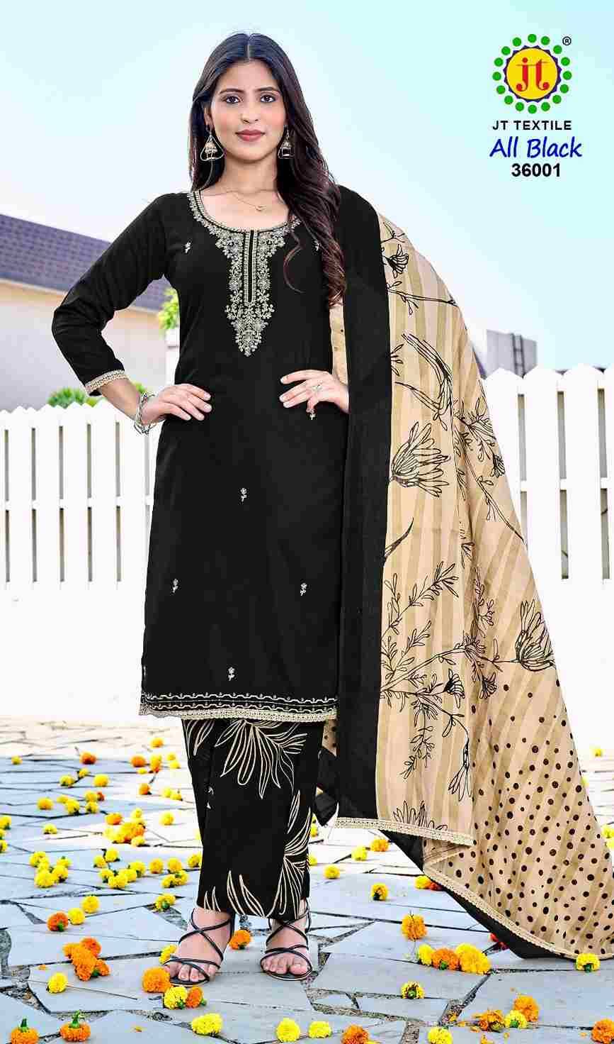 All Black Vol-36 By JT 36001 To 36005 Series Beautiful Festive Suits Colorful Stylish Fancy Casual Wear & Ethnic Wear Rayon Dresses At Wholesale Price