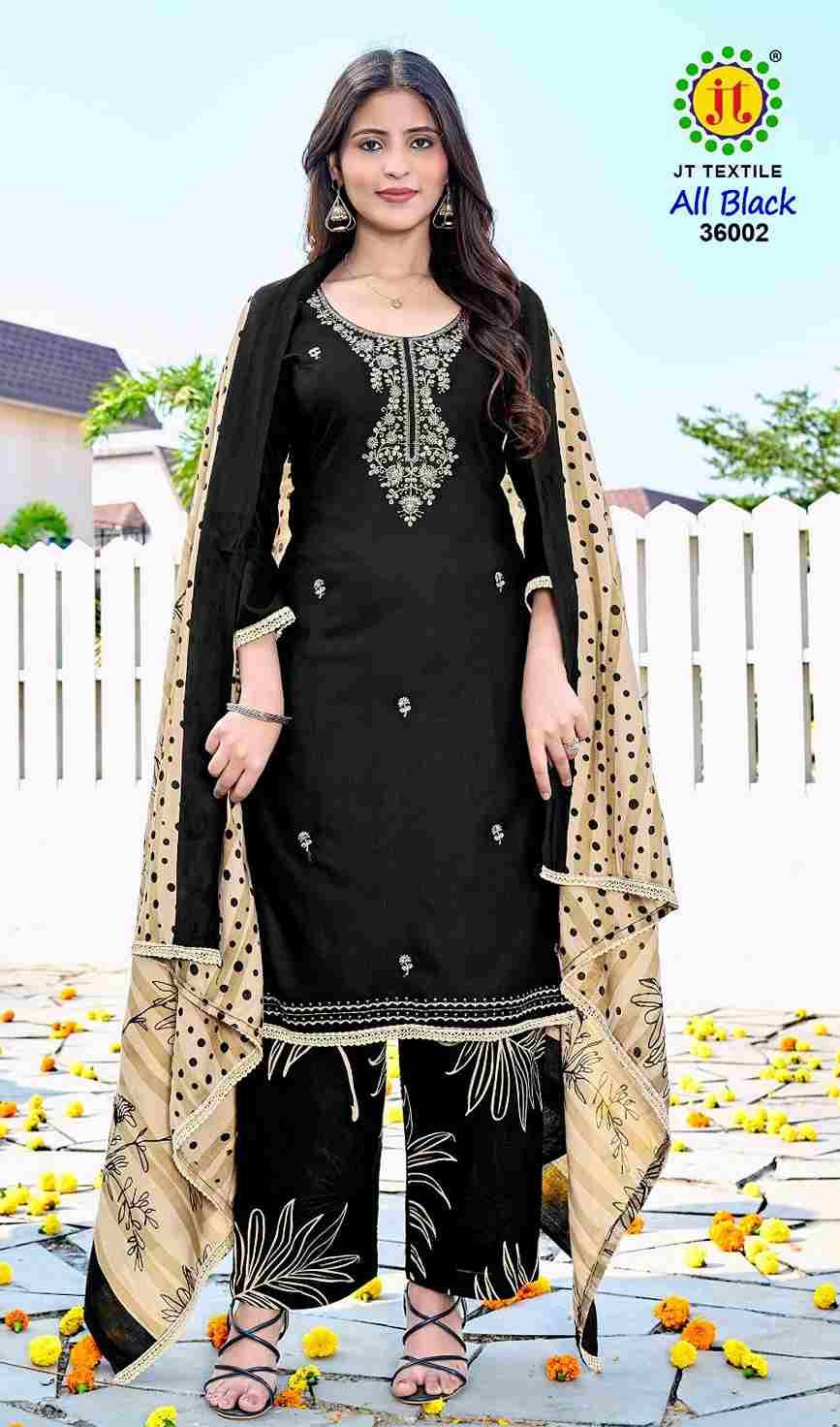 All Black Vol-36 By JT 36001 To 36005 Series Beautiful Festive Suits Colorful Stylish Fancy Casual Wear & Ethnic Wear Rayon Dresses At Wholesale Price