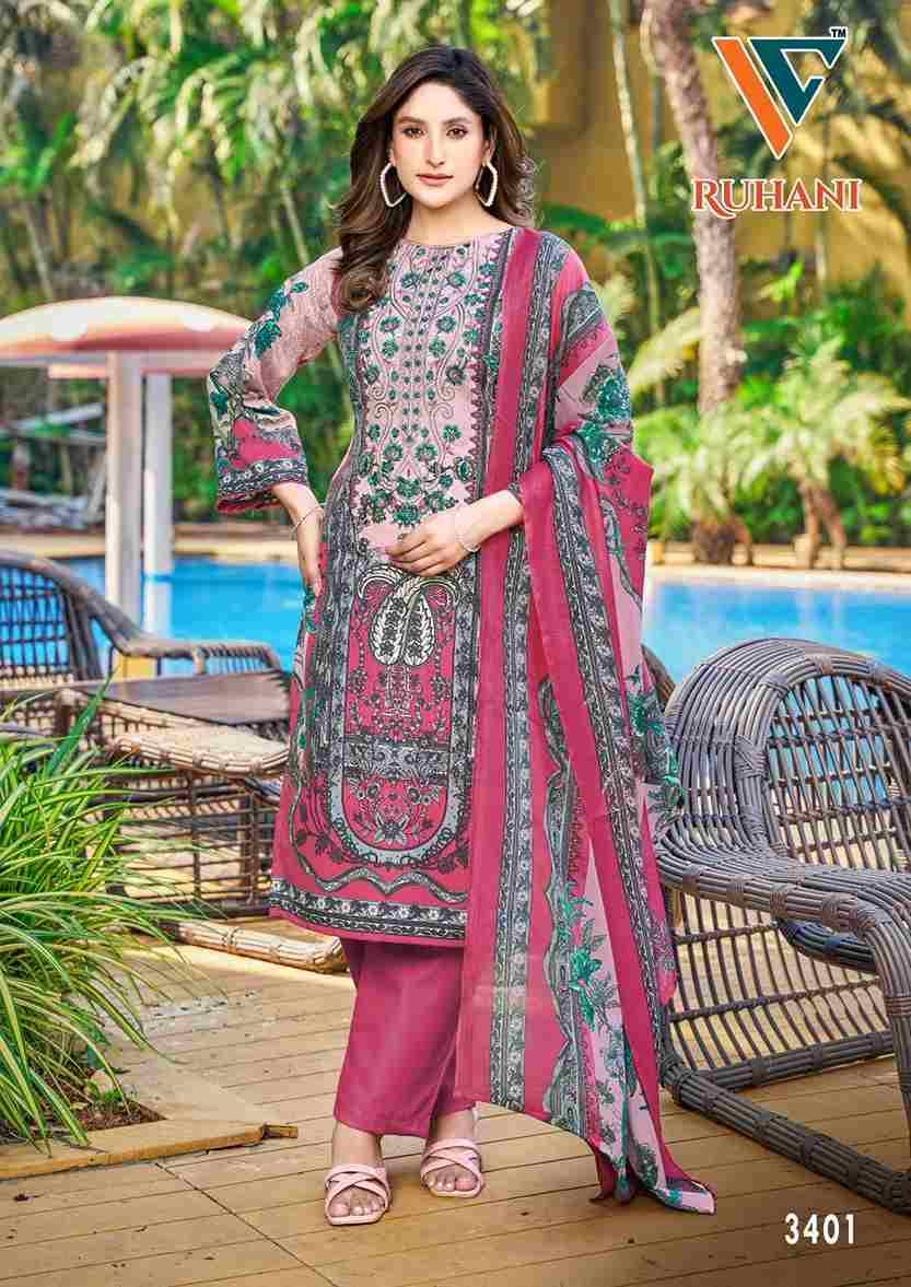 Ruhani Vol-34 By Vandana Creation 3401 To 3408 Series Beautiful Festive Suits Stylish Fancy Colorful Casual Wear & Ethnic Wear Cotton Print Dresses At Wholesale Price