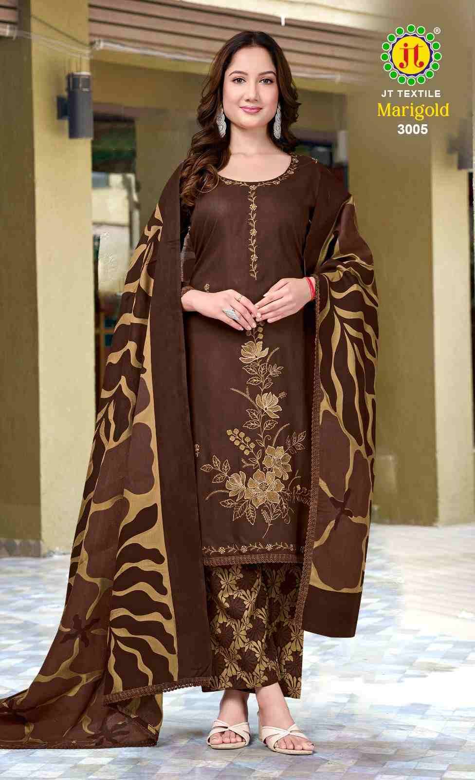 Marigold Vol-3 By JT 3001 To 3005 Series Beautiful Festive Suits Colorful Stylish Fancy Casual Wear & Ethnic Wear Rayon Dresses At Wholesale Price