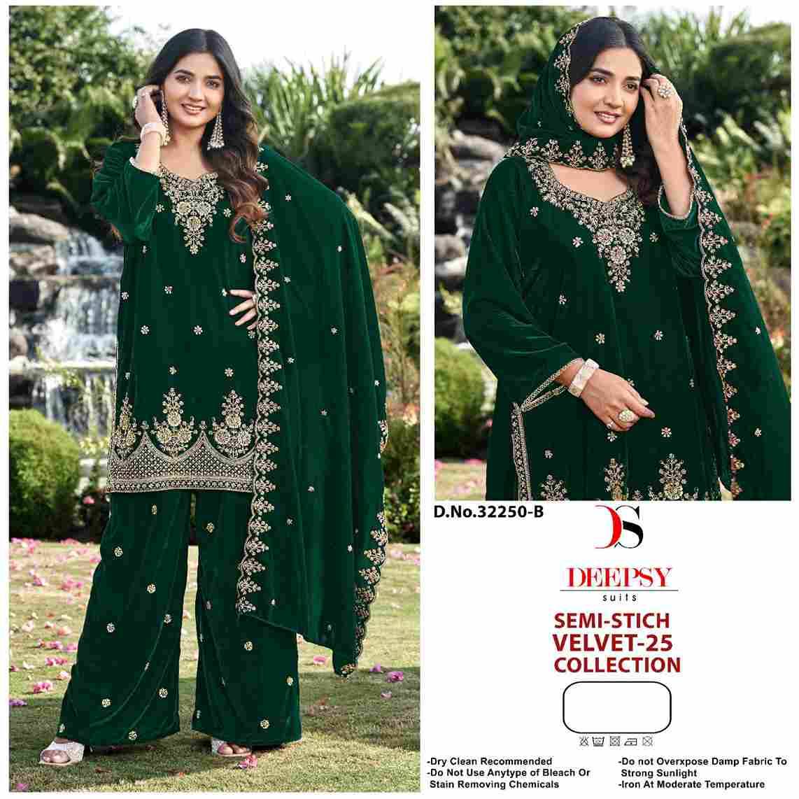Velvet 32250 Colours By Deepsy Suits 32250-A To 32250-D Series Beautiful Stylish Pakistani Suits Fancy Colorful Casual Wear & Ethnic Wear & Ready To Wear Heavy Velvet Embroidery Dresses At Wholesale Price
