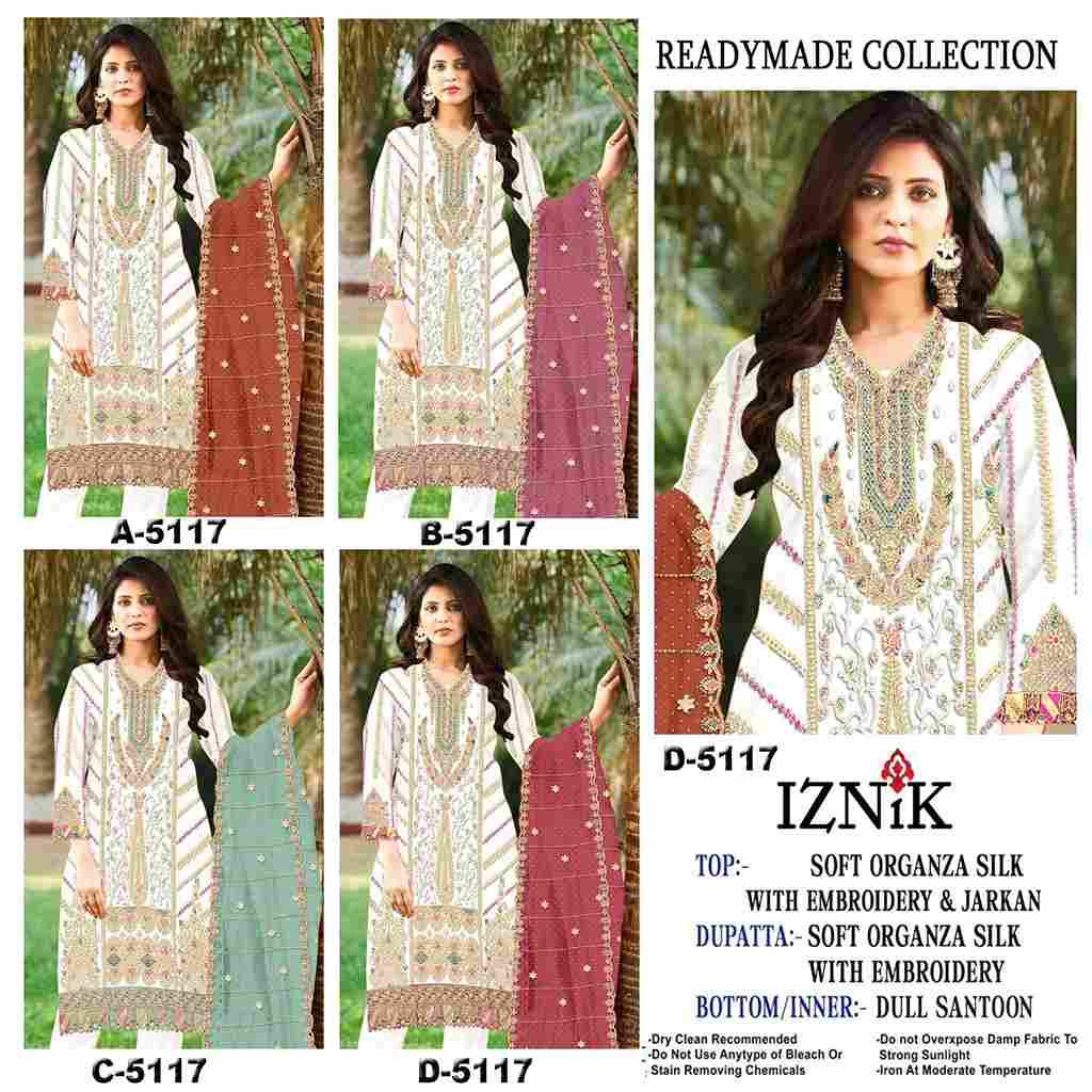 Iznik 5117 Colours By Iznik Fab 5117-A To 5117-D Series Designer Pakistani Suits Beautiful Stylish Fancy Colorful Party Wear & Occasional Wear Organza Silk With Embroidery Dresses At Wholesale Price