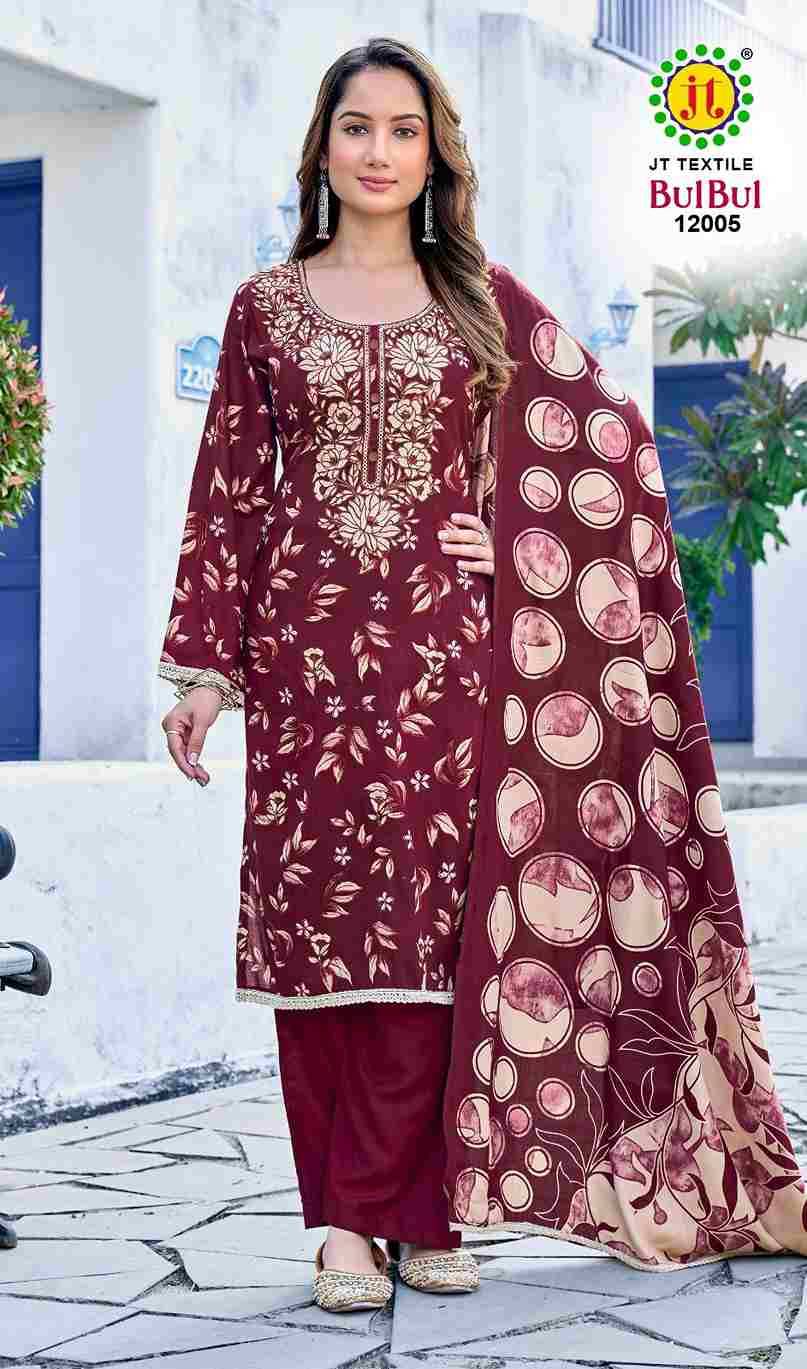 Bulbul Vol-12 By JT 12001 To 12005 Series Beautiful Festive Suits Colorful Stylish Fancy Casual Wear & Ethnic Wear Rayon Dresses At Wholesale Price