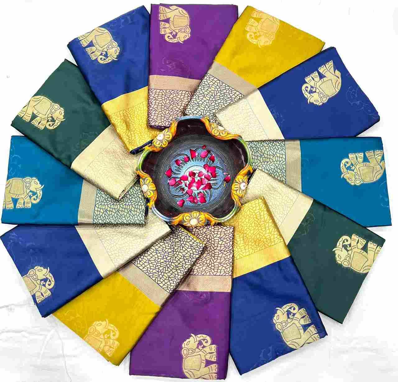 Kp-5014 By Fashid Wholesale 01 To 06 Series Indian Traditional Wear Collection Beautiful Stylish Fancy Colorful Party Wear & Occasional Wear Soft Lichi Silk Sarees At Wholesale Price