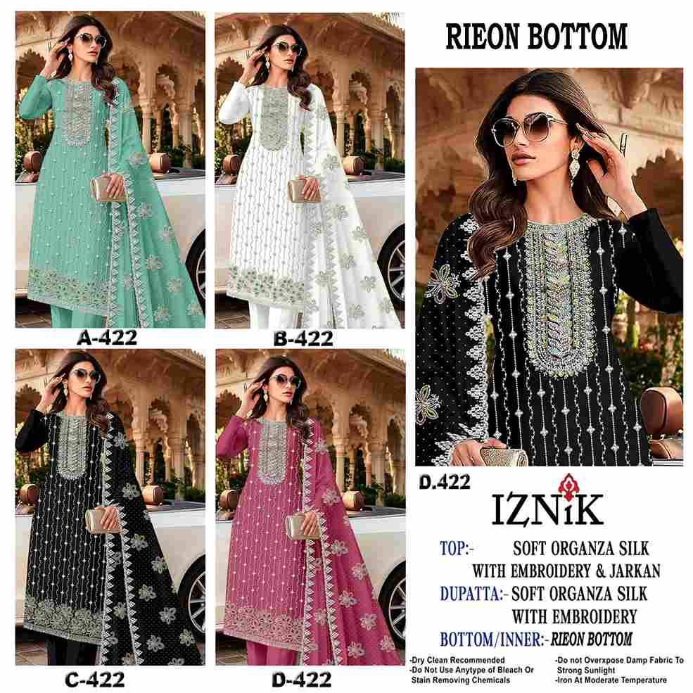 Iznik 422 Colours By Iznik Fab 422-A To 422-D Series Designer Pakistani Suits Beautiful Stylish Fancy Colorful Party Wear & Occasional Wear Velvet With Embroidery Dresses At Wholesale Price