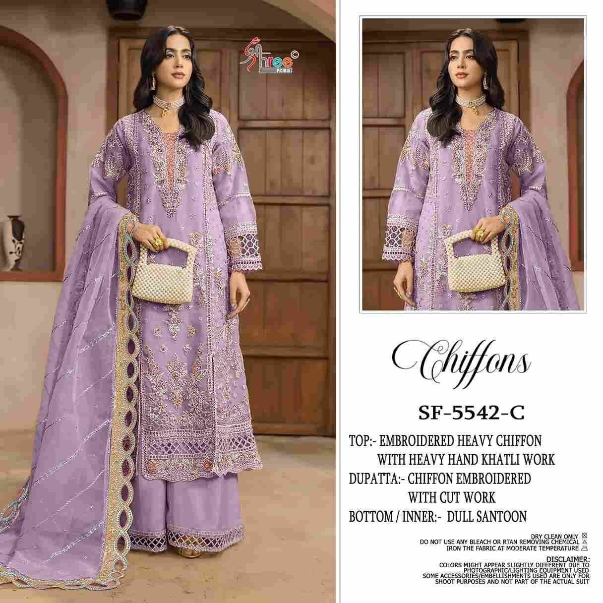 Shree Fabs Hit Design SF-5542 Colours By Shree Fabs SF-5542-A To SF-5542-D Series Beautiful Stylish Pakistani Suits Fancy Colorful Casual Wear & Ethnic Wear & Ready To Wear Chiffon Embroidery Dresses At Wholesale Price