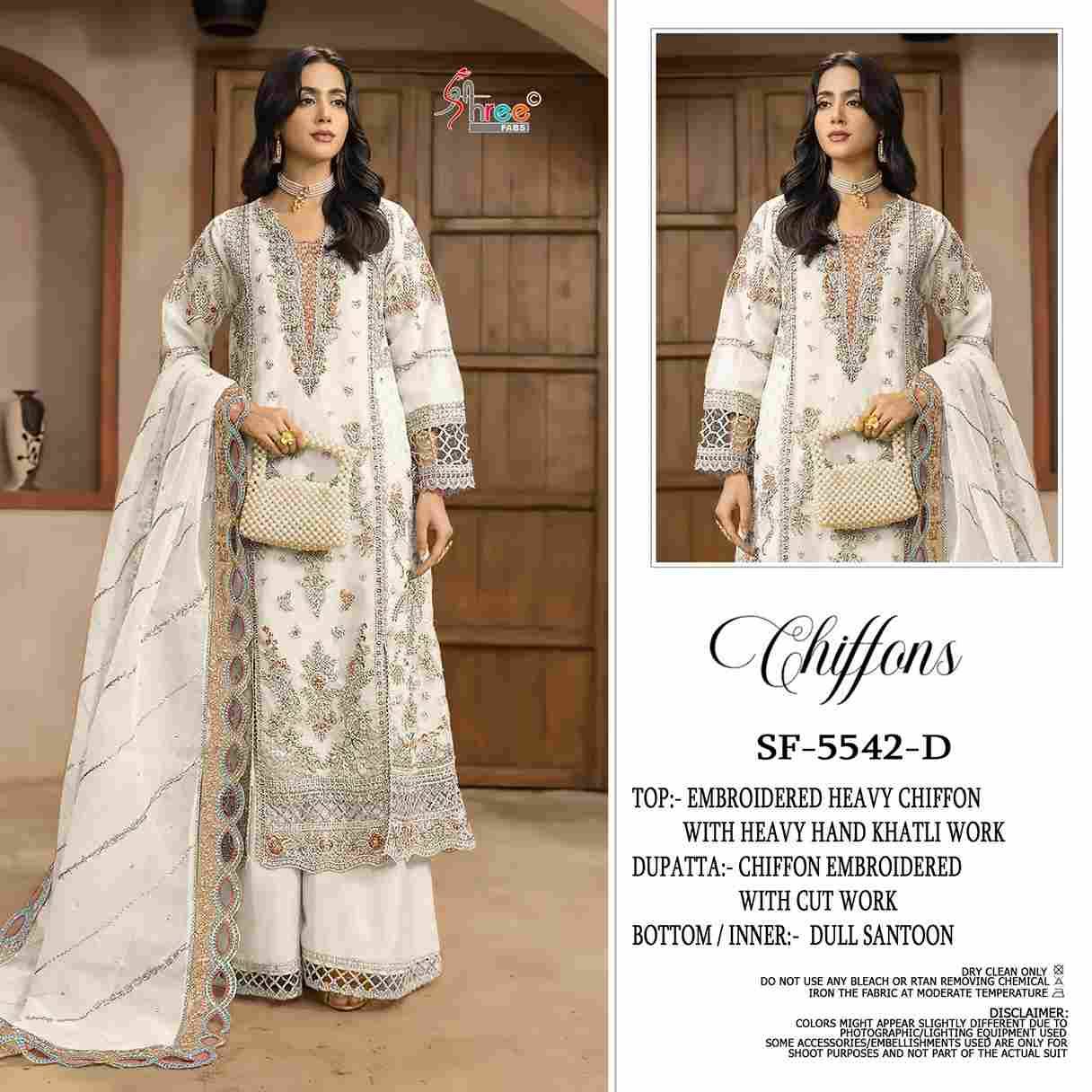 Shree Fabs Hit Design SF-5542 Colours By Shree Fabs SF-5542-A To SF-5542-D Series Beautiful Stylish Pakistani Suits Fancy Colorful Casual Wear & Ethnic Wear & Ready To Wear Chiffon Embroidery Dresses At Wholesale Price