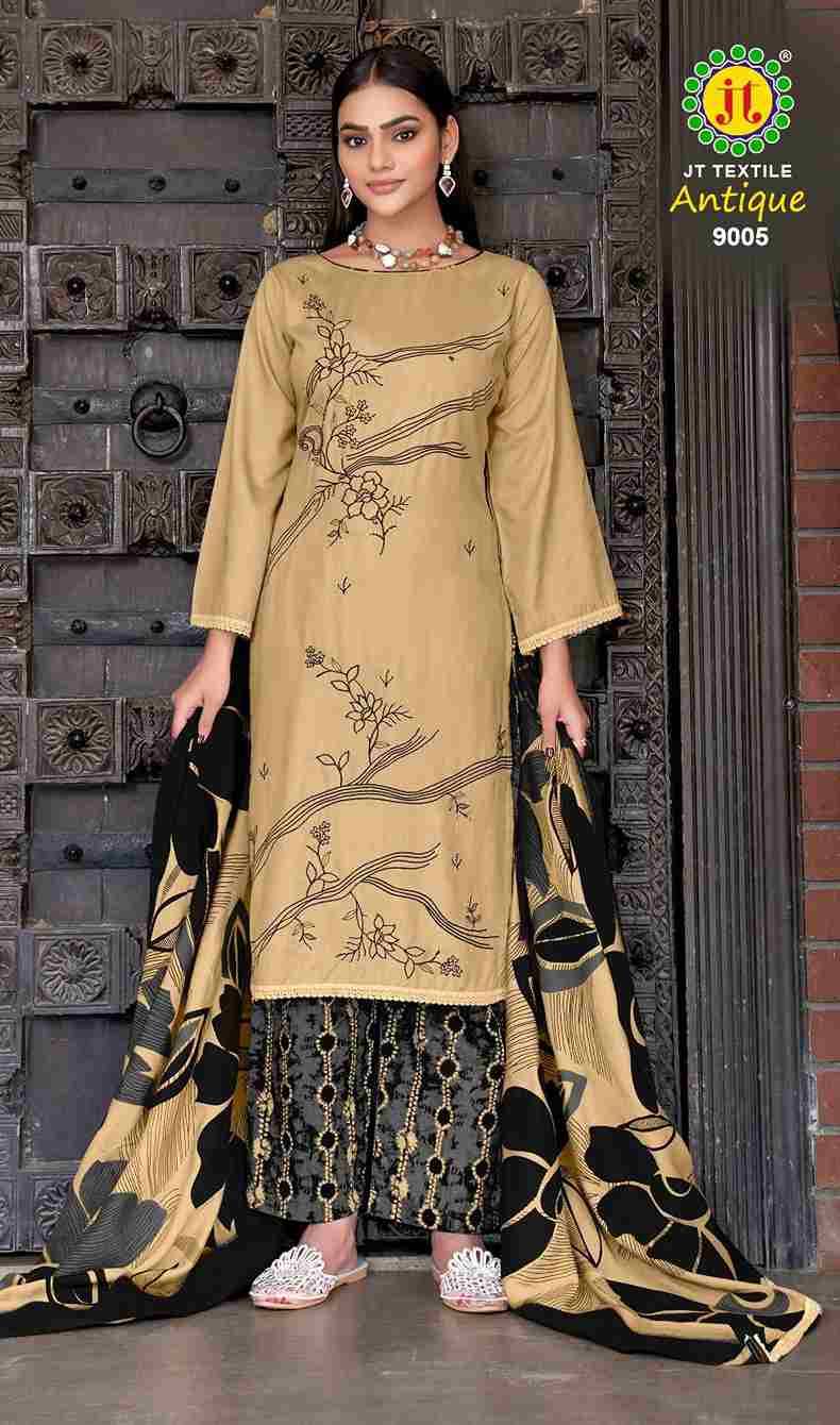 Antique Vol-9 By JT 9001 To 9005 Series Beautiful Festive Suits Colorful Stylish Fancy Casual Wear & Ethnic Wear Rayon Dresses At Wholesale Price