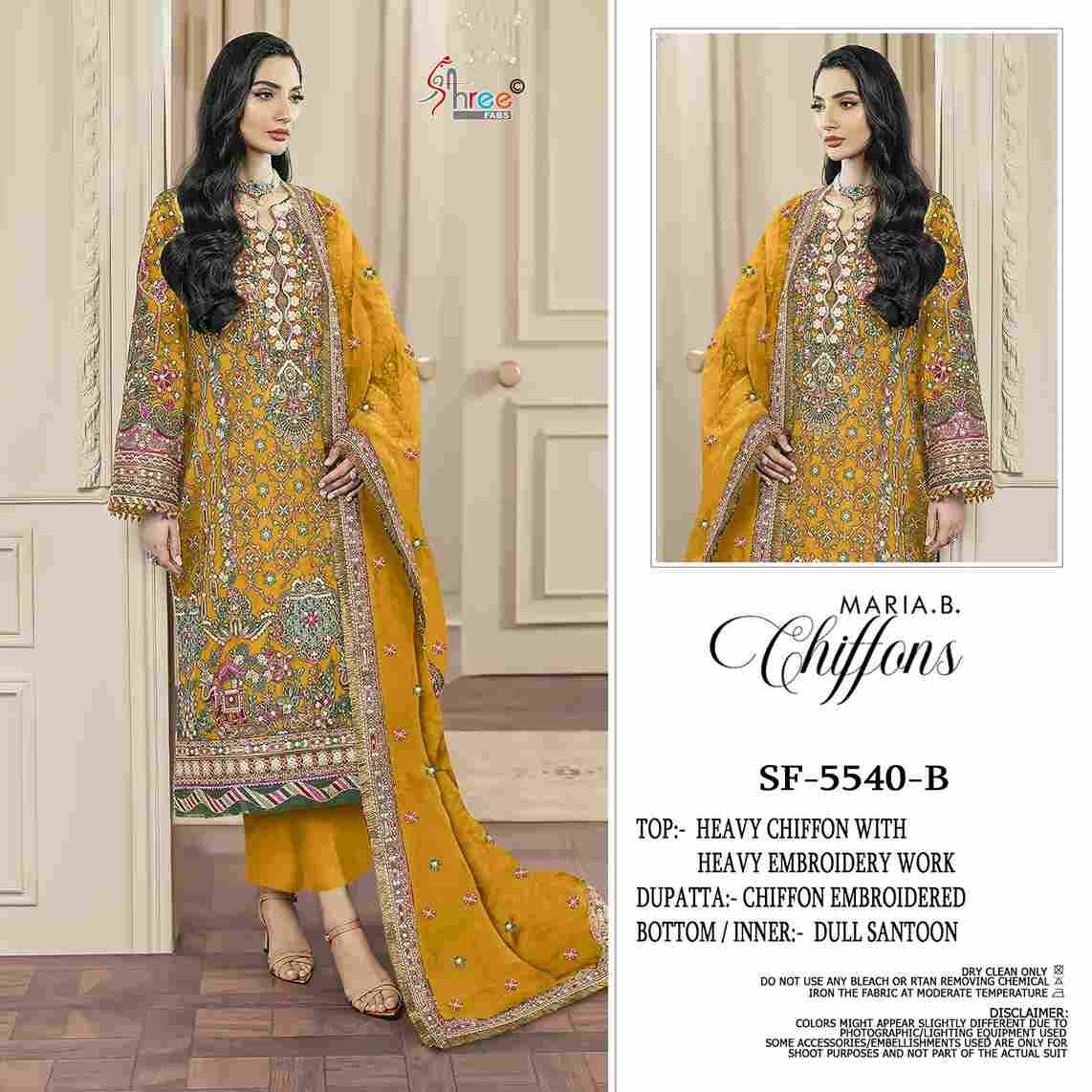 Shree Fabs Hit Design SF-5540 Colours By Shree Fabs SF-5540-A To SF-5540-D Series Beautiful Stylish Pakistani Suits Fancy Colorful Casual Wear & Ethnic Wear & Ready To Wear Chiffon Embroidery Dresses At Wholesale Price