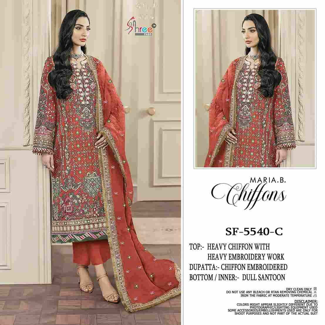 Shree Fabs Hit Design SF-5540 Colours By Shree Fabs SF-5540-A To SF-5540-D Series Beautiful Stylish Pakistani Suits Fancy Colorful Casual Wear & Ethnic Wear & Ready To Wear Chiffon Embroidery Dresses At Wholesale Price