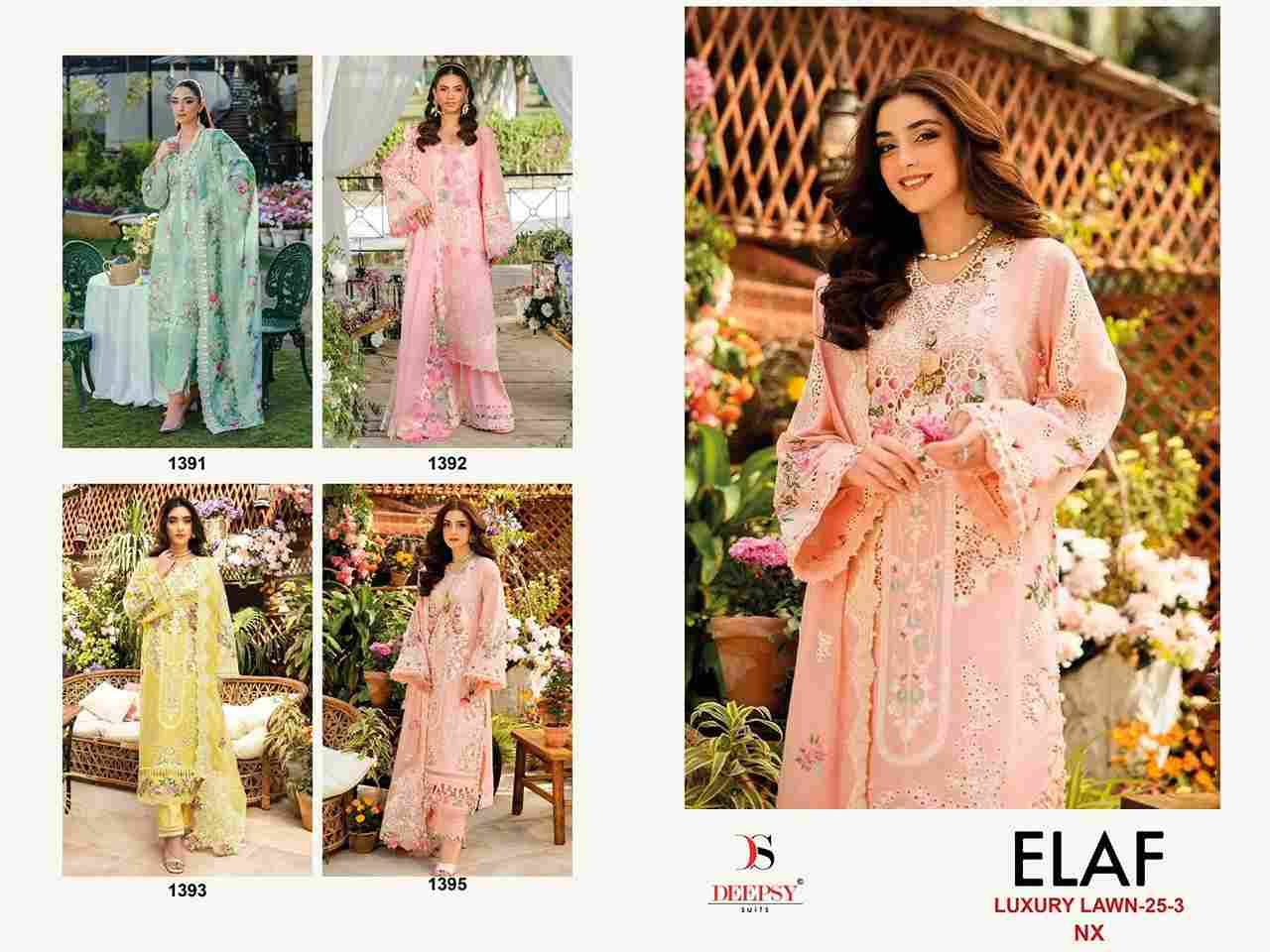 Elaf Luxury Lawn-25 Vol-3 Nx By Deepsy Suits Designer Pakistani Suits Beautiful Fancy Stylish Colorful Party Wear & Occasional Wear Pure Cotton Dresses At Wholesale Price