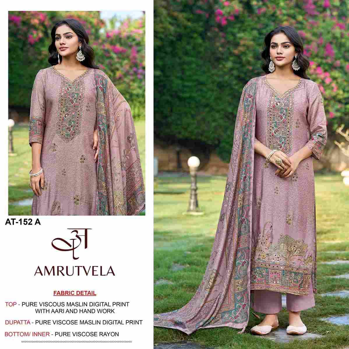 Amrutvela Hit Design AT-152 Colours By Amrutvela AT-152-A To AT-152-D Series Designer Pakistani Suits Collection Beautiful Stylish Fancy Colorful Party Wear & Occasional Wear Viscose Muslin Dresses At Wholesale Price