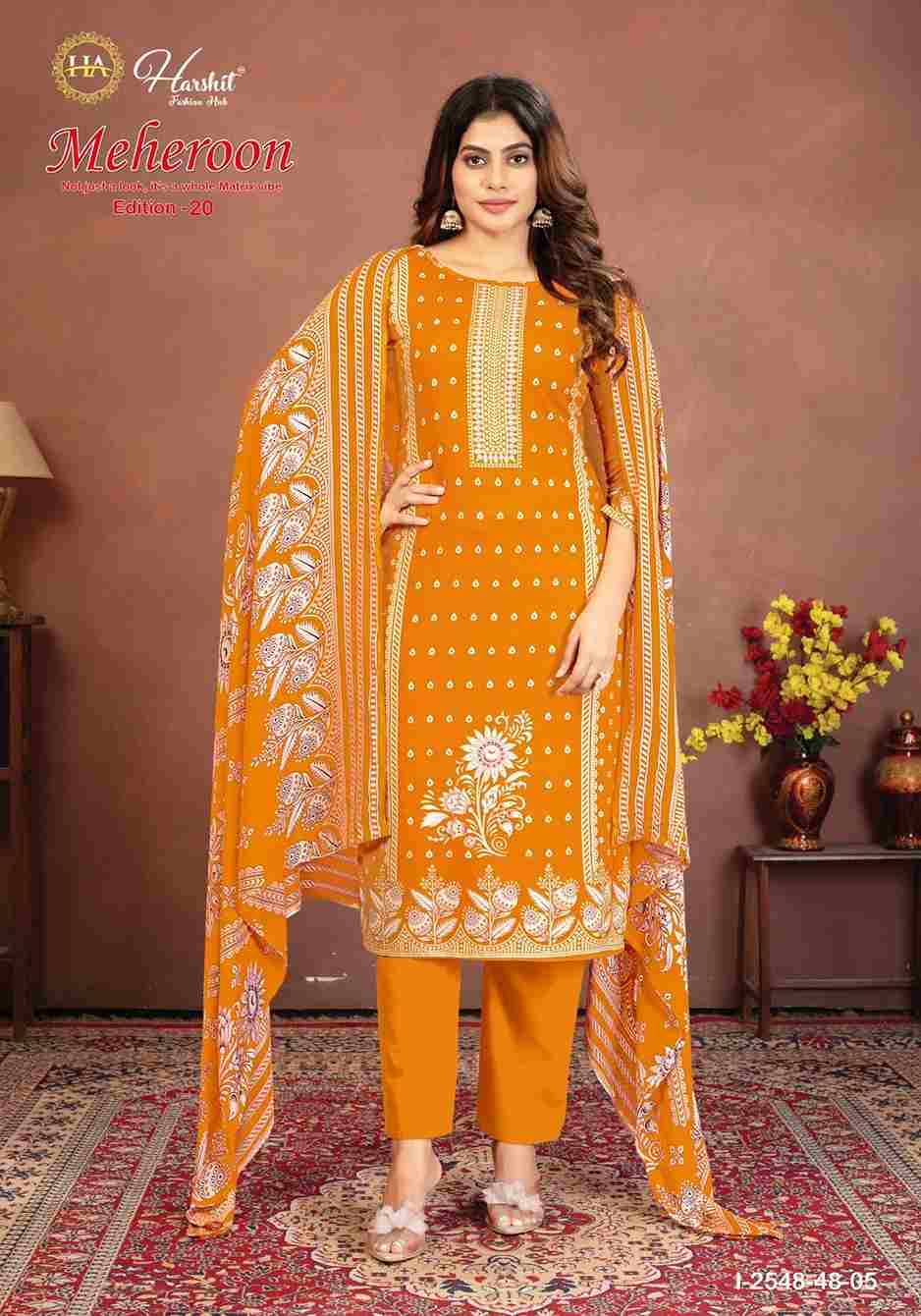 Meheroon Vol-20 By Harshit Fashion Hub 2548-48-01 To 2548-48-06 Series Beautiful Festive Suits Stylish Fancy Colorful Casual Wear & Ethnic Wear Pure Viscose Rayon Dresses At Wholesale Price