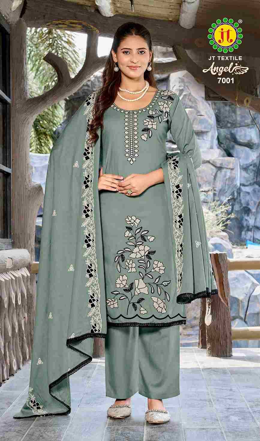 Angel Vol-7 By JT 7001 To 7005 Series Beautiful Festive Suits Colorful Stylish Fancy Casual Wear & Ethnic Wear Rayon Dresses At Wholesale Price