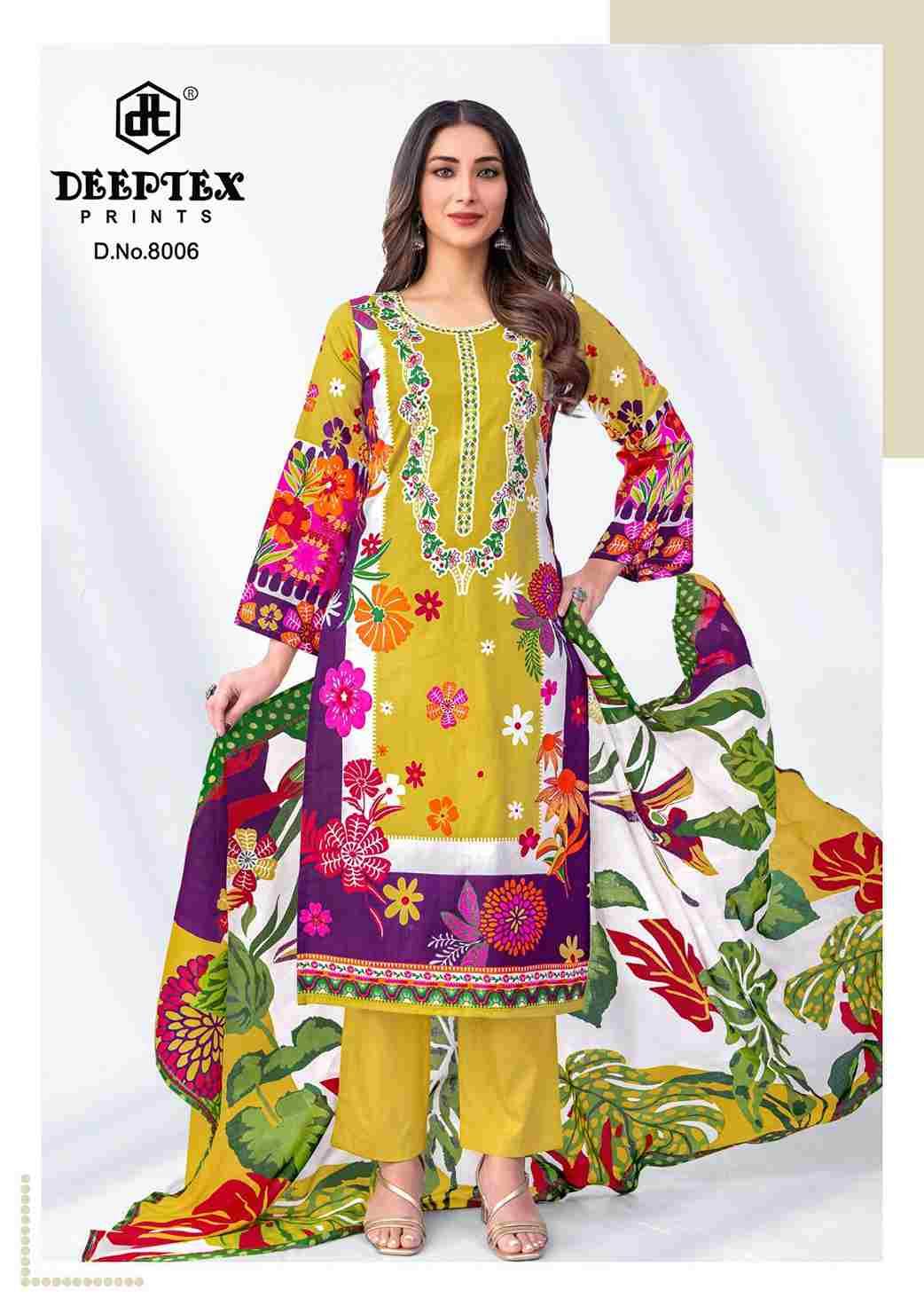 Roohi Zara Vol-8 By Deeptex Prints 8001 To 8008 Series Beautiful Stylish Festive Suits Fancy Colorful Casual Wear & Ethnic Wear & Ready To Wear Heavy Lawn Print Dresses At Wholesale Price