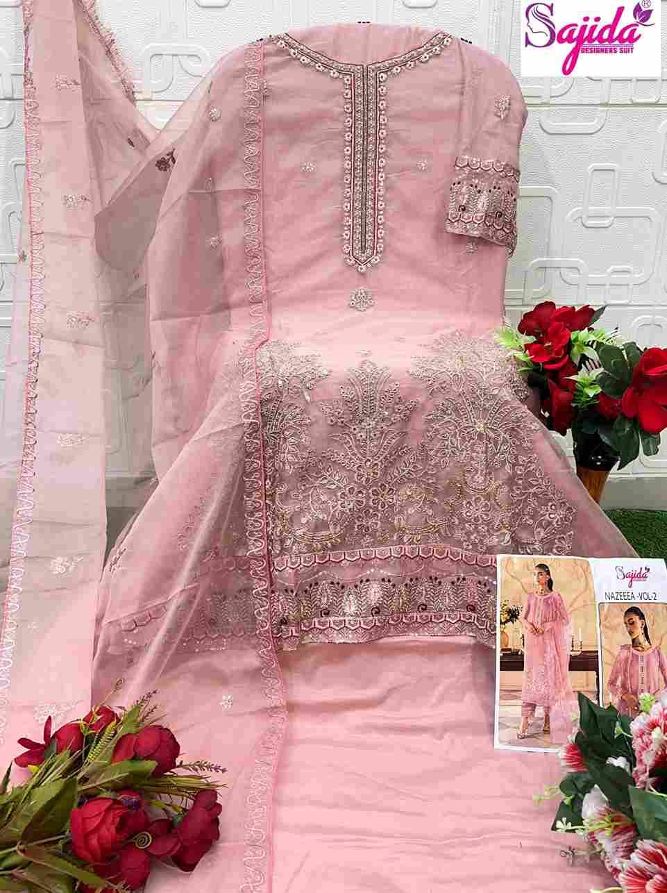 Nazeeza Vol-2 By Sajida Designer Suit 1092-A To 1092-D Series Beautiful Pakistani Suits Colorful Stylish Fancy Casual Wear & Ethnic Wear Heavy Organza Embroidered Dresses At Wholesale Price