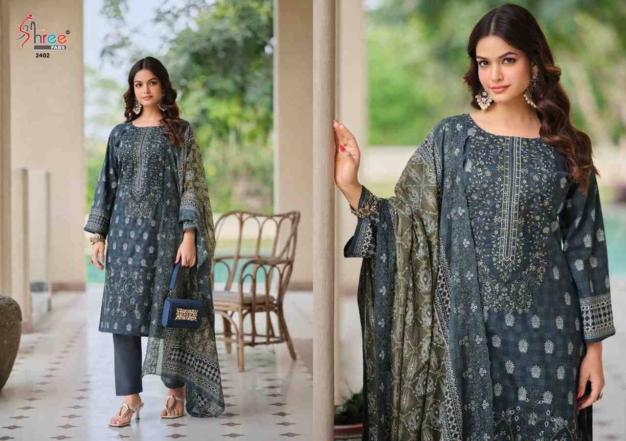 Bin Saeed Lawn Collection Vol-24 By Shree Fabs 2401 To 2406 Series Beautiful Pakistani Suits Colorful Stylish Fancy Casual Wear & Ethnic Wear Pure Lawn Cotton With Embroidered Dresses At Wholesale Price