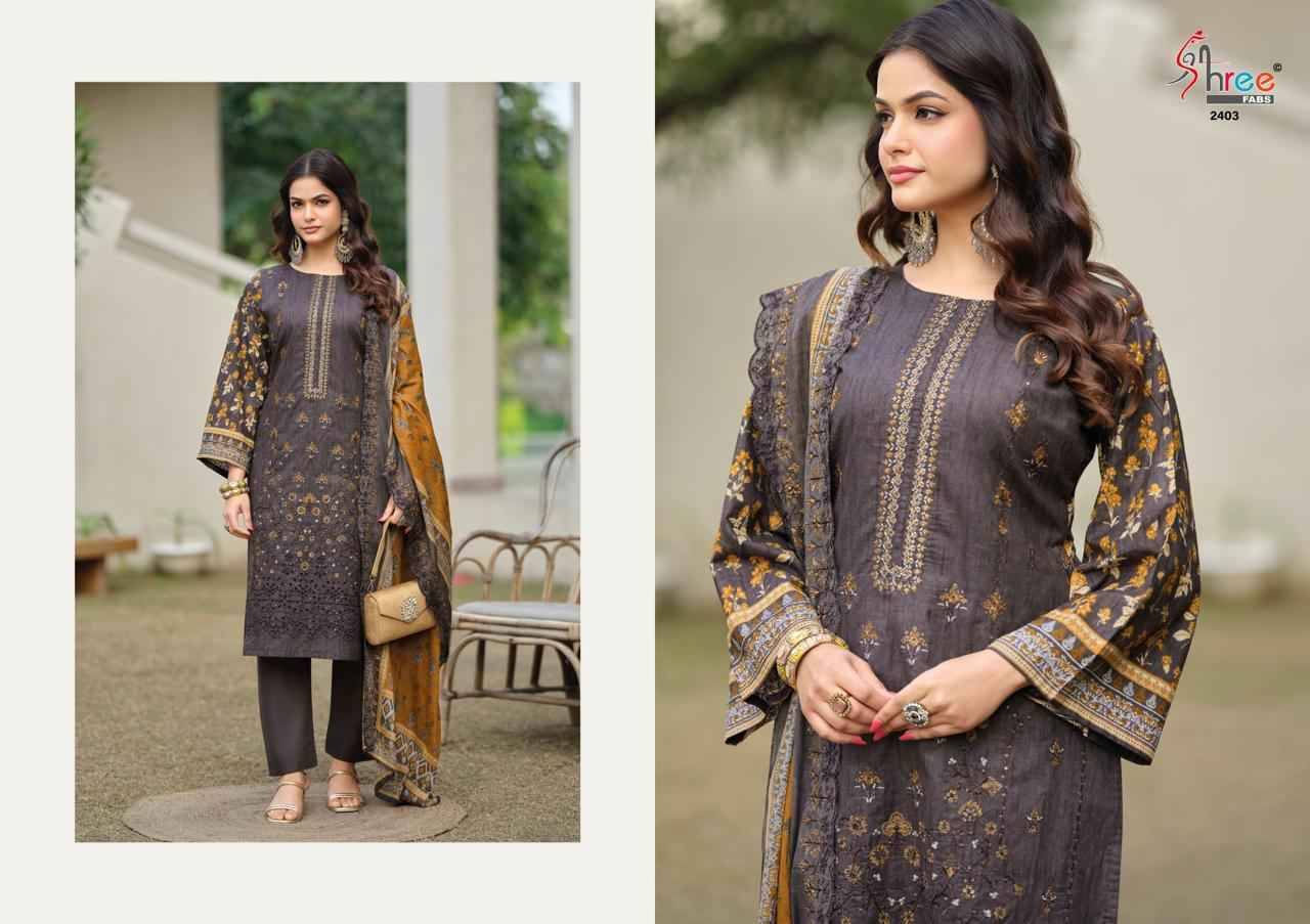 Bin Saeed Lawn Collection Vol-24 By Shree Fabs 2401 To 2406 Series Beautiful Pakistani Suits Colorful Stylish Fancy Casual Wear & Ethnic Wear Pure Lawn Cotton With Embroidered Dresses At Wholesale Price