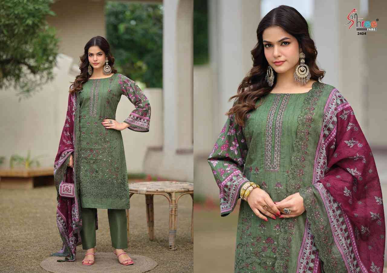 Bin Saeed Lawn Collection Vol-24 By Shree Fabs 2401 To 2406 Series Beautiful Pakistani Suits Colorful Stylish Fancy Casual Wear & Ethnic Wear Pure Lawn Cotton With Embroidered Dresses At Wholesale Price
