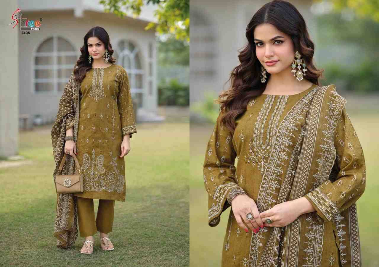 Bin Saeed Lawn Collection Vol-24 By Shree Fabs 2401 To 2406 Series Beautiful Pakistani Suits Colorful Stylish Fancy Casual Wear & Ethnic Wear Pure Lawn Cotton With Embroidered Dresses At Wholesale Price