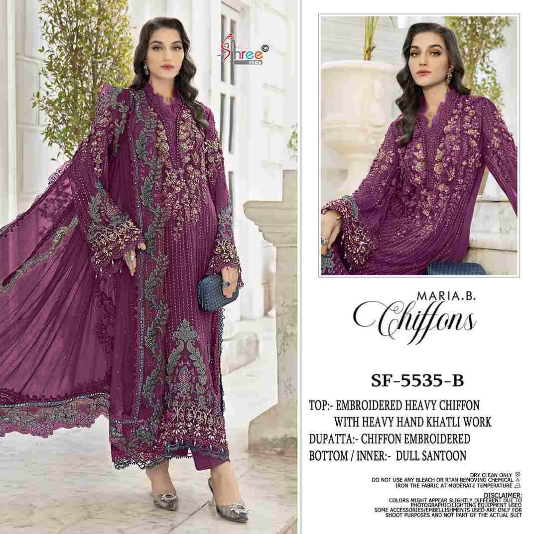 Shree Fabs Hit Design SF-5535 Colours By Shree Fabs SF-5535-A To SF-5535-D Series Beautiful Stylish Pakistani Suits Fancy Colorful Casual Wear & Ethnic Wear & Ready To Wear Chiffon Embroidery Dresses At Wholesale Price