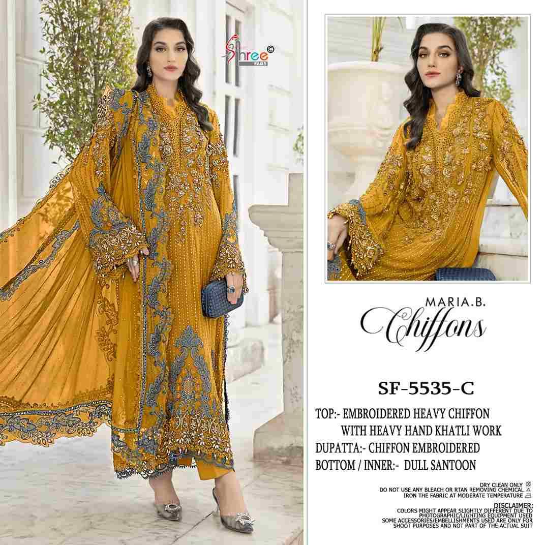 Shree Fabs Hit Design SF-5535 Colours By Shree Fabs SF-5535-A To SF-5535-D Series Beautiful Stylish Pakistani Suits Fancy Colorful Casual Wear & Ethnic Wear & Ready To Wear Chiffon Embroidery Dresses At Wholesale Price