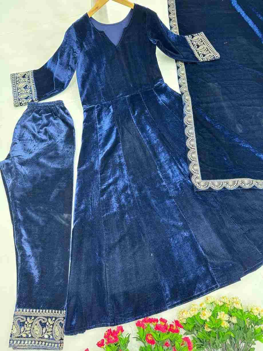 Kf-1662 By Fashid Wholesale Beautiful Stylish Festive Suits Fancy Colorful Casual Wear & Ethnic Wear & Ready To Wear Viscose Velvet Dresses At Wholesale Price