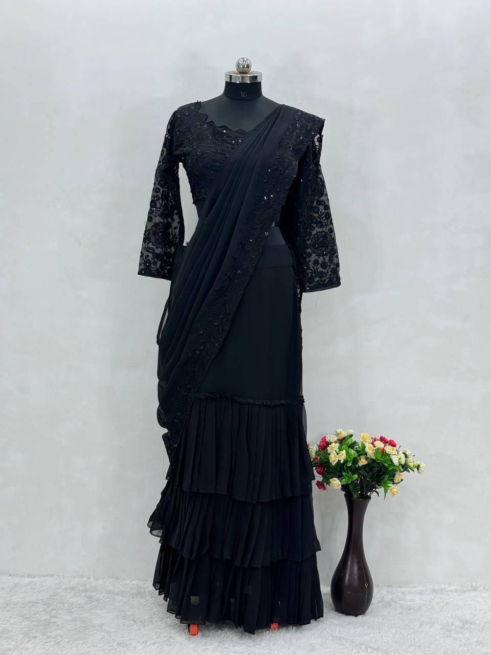 Kf-1663 By Fashid Wholesale 01 To 04 Series Beautiful Stylish Festive Suits Fancy Colorful Casual Wear & Ethnic Wear & Ready To Wear Heavy Faux Georgette Lehenga At Wholesale Price