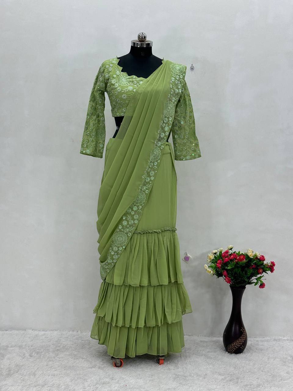 Kf-1663 By Fashid Wholesale 01 To 04 Series Beautiful Stylish Festive Suits Fancy Colorful Casual Wear & Ethnic Wear & Ready To Wear Heavy Faux Georgette Lehenga At Wholesale Price