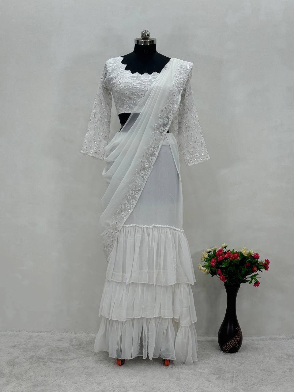 Kf-1663 By Fashid Wholesale 01 To 04 Series Beautiful Stylish Festive Suits Fancy Colorful Casual Wear & Ethnic Wear & Ready To Wear Heavy Faux Georgette Lehenga At Wholesale Price