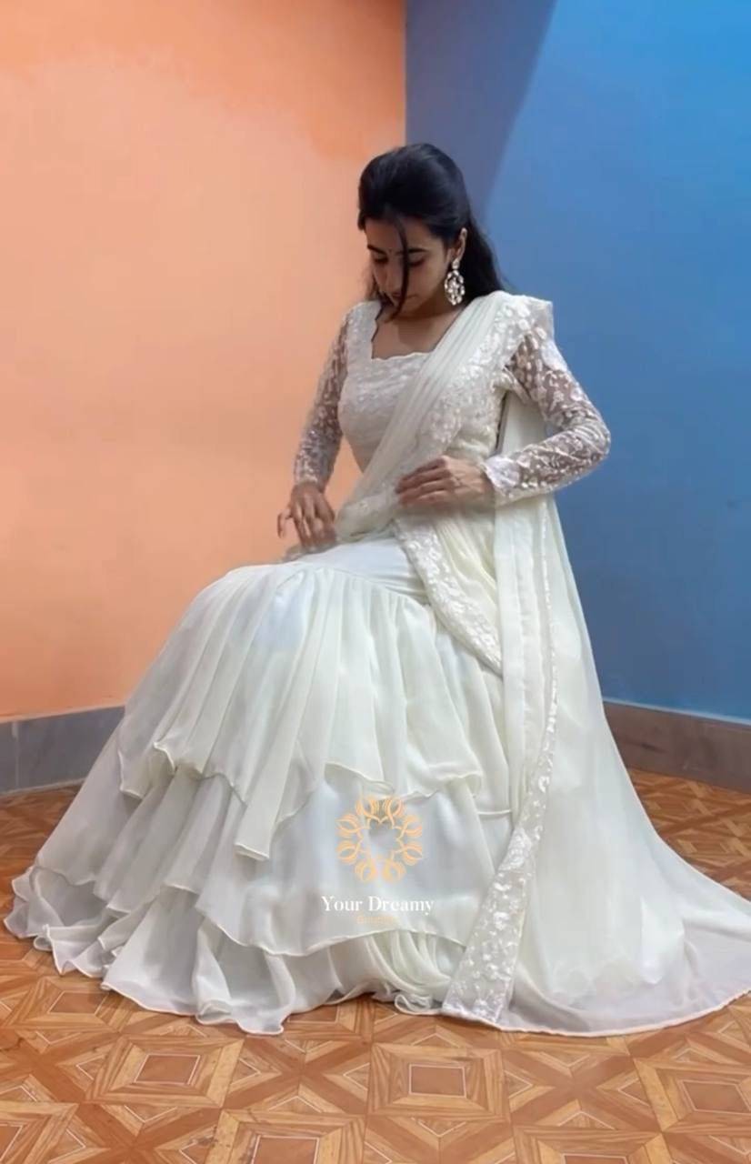 Kf-1663 By Fashid Wholesale 01 To 04 Series Beautiful Stylish Festive Suits Fancy Colorful Casual Wear & Ethnic Wear & Ready To Wear Heavy Faux Georgette Lehenga At Wholesale Price