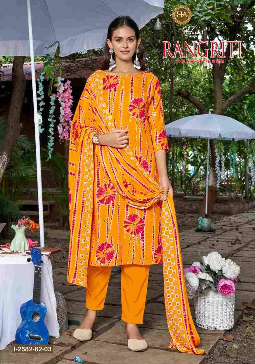 Rangriti By Harshit Fashion Hub 2582-82-01 To 2582-82-06 Series Beautiful Festive Suits Stylish Fancy Colorful Casual Wear & Ethnic Wear Pure Viscose Rayon Dresses At Wholesale Price