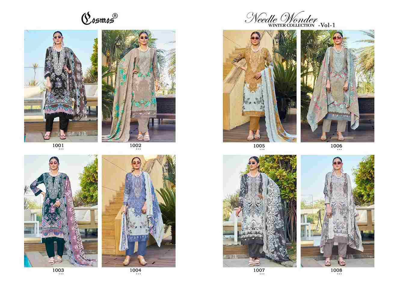 Needle Wonder Winter Collection Vol-1 By Cosmos 1001 To 1008 Series Beautiful Pakistani Suits Colorful Stylish Fancy Casual Wear & Ethnic Wear Rayon Embroidered Dresses At Wholesale Price