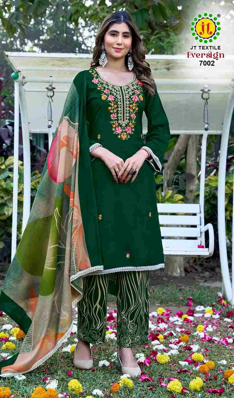 Eversign Vol-7 By JT 7001 To 7005 Series Beautiful Festive Suits Colorful Stylish Fancy Casual Wear & Ethnic Wear Rayon Dresses At Wholesale Price