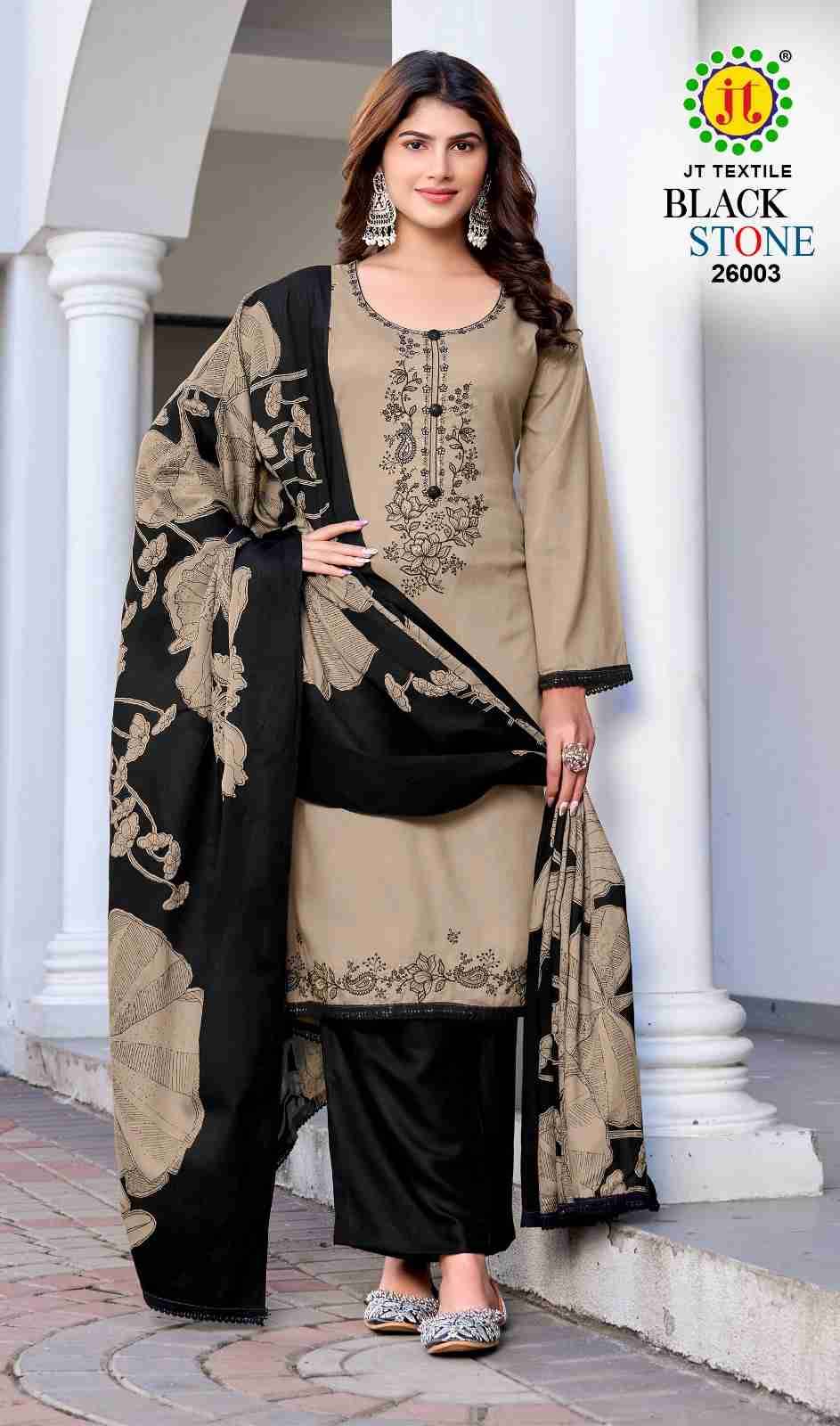 Black Stone Vol-26 By JT 26001 To 26005 Series Beautiful Festive Suits Colorful Stylish Fancy Casual Wear & Ethnic Wear Rayon Dresses At Wholesale Price