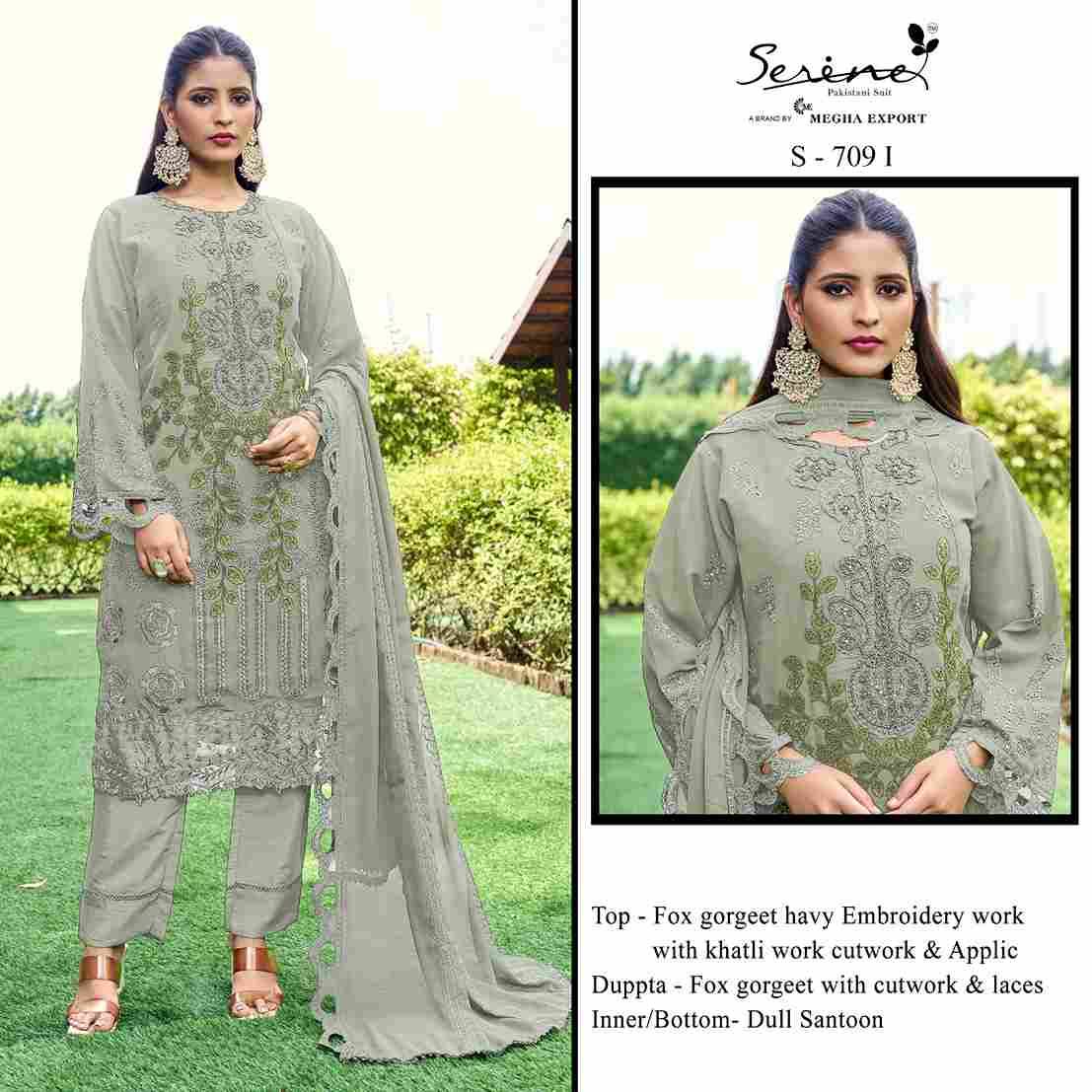 Serene Hit Design S-709 Colours Vol-3 By Serene S-709-G To S-709-J Series Designer Pakistani Suits Beautiful Fancy Colorful Stylish Party Wear & Occasional Wear Pure Georgette Embroidered Dresses At Wholesale Price