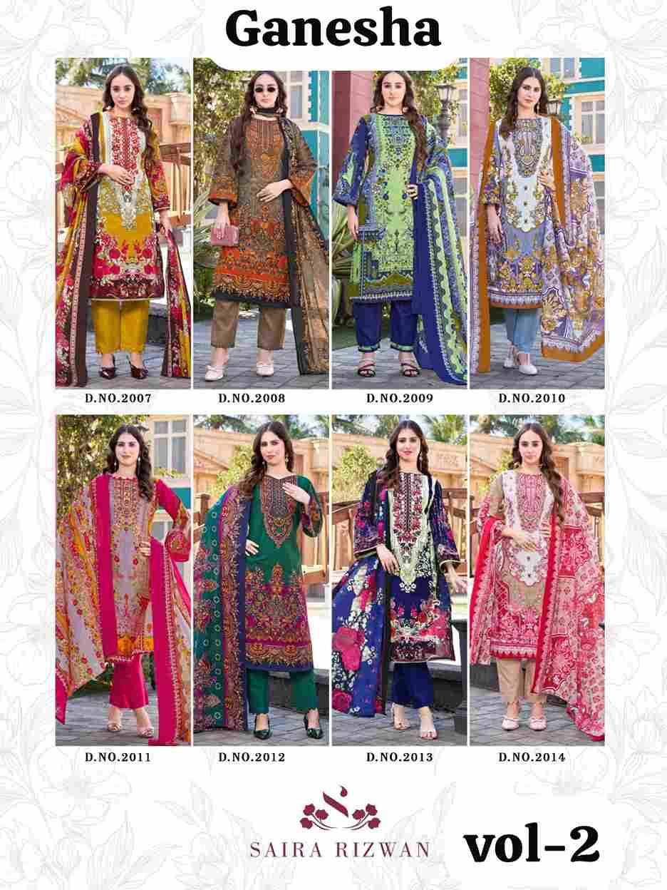 Saira Rizwan Vol-2 By Ganesha 2007 To 2014 Series Beautiful Festive Suits Stylish Fancy Colorful Party Wear & Occasional Wear Pure Cotton Dresses At Wholesale Price