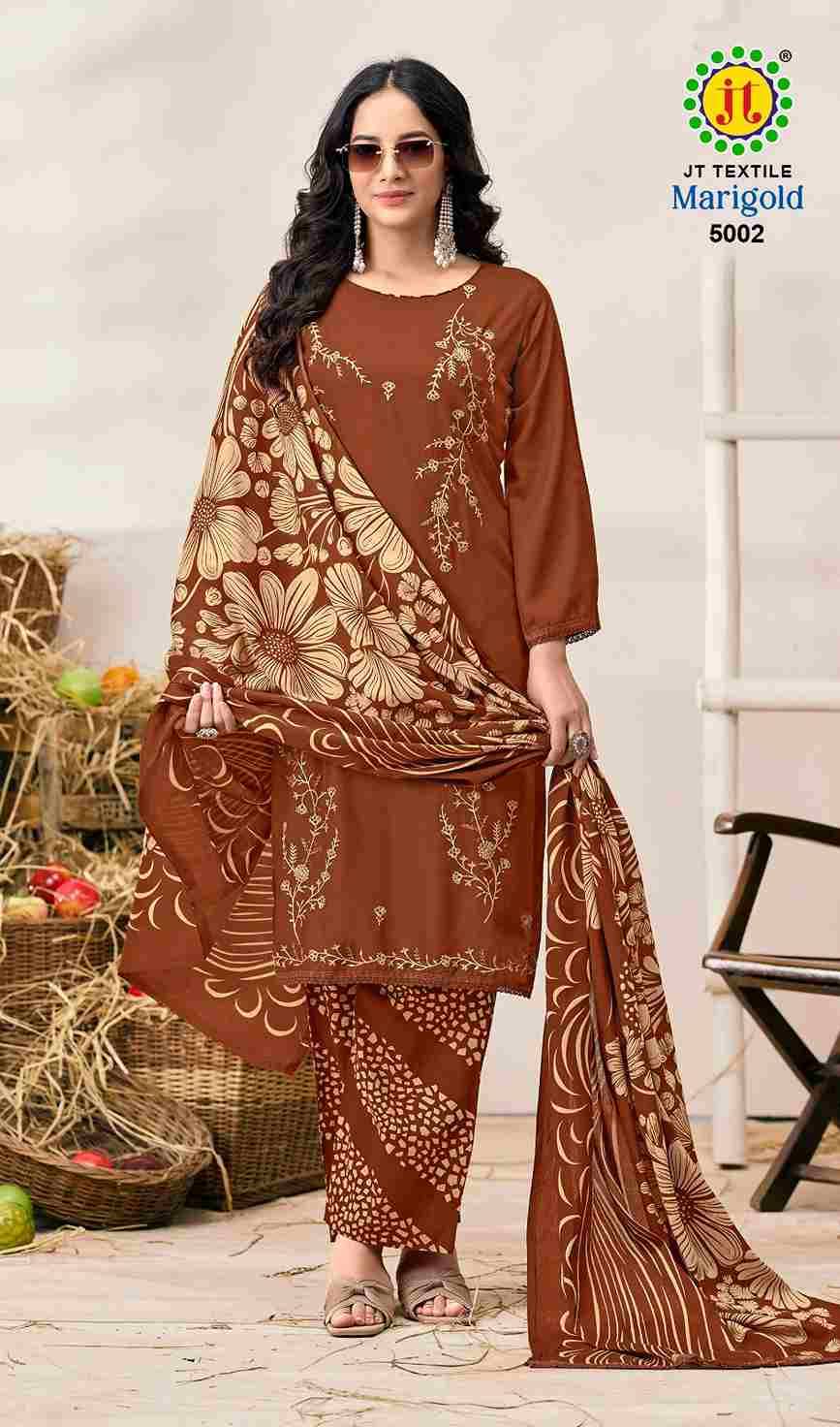 Marigold Vol-5 By JT 5001 To 5005 Series Beautiful Festive Suits Colorful Stylish Fancy Casual Wear & Ethnic Wear Rayon Dresses At Wholesale Price