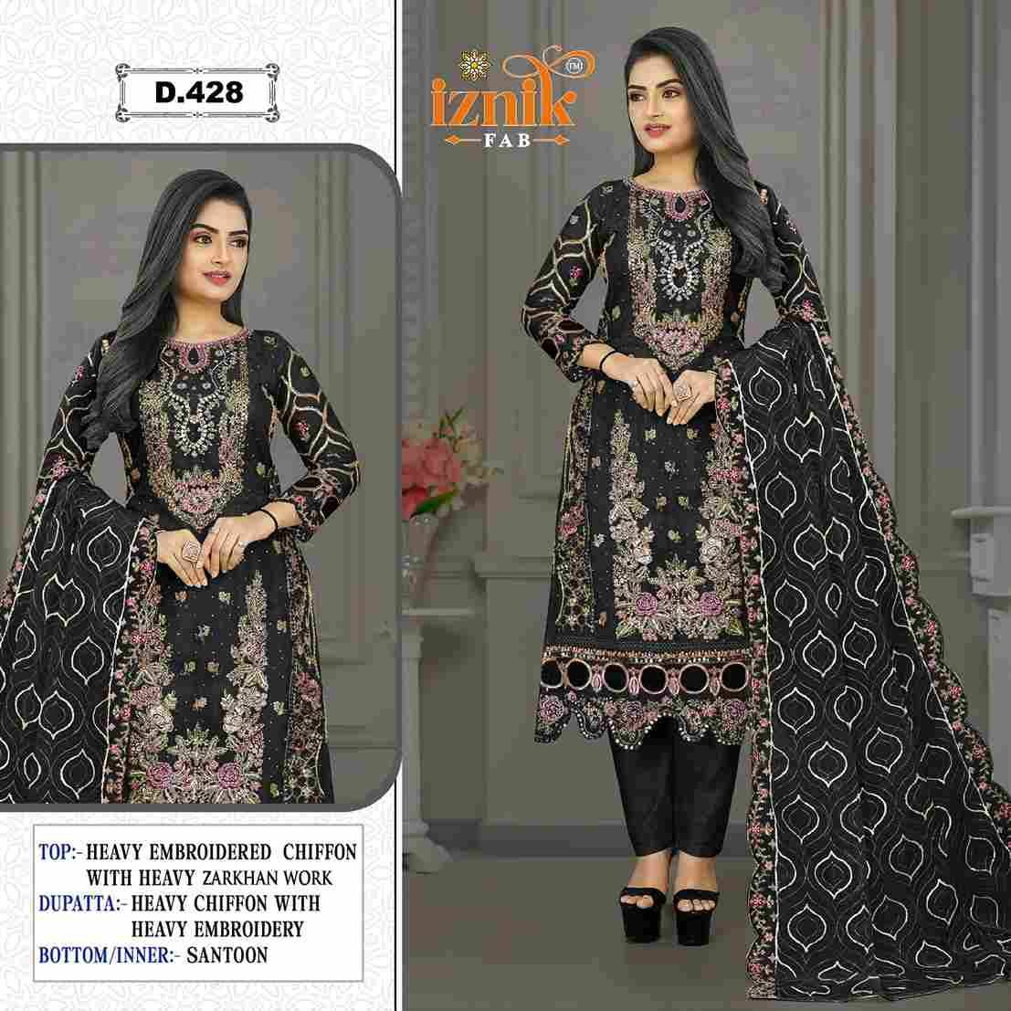 Iznik 428 Colours By Iznik Fab 428-A To 428-D Series Designer Pakistani Suits Beautiful Stylish Fancy Colorful Party Wear & Occasional Wear Chiffon With Embroidery Dresses At Wholesale Price