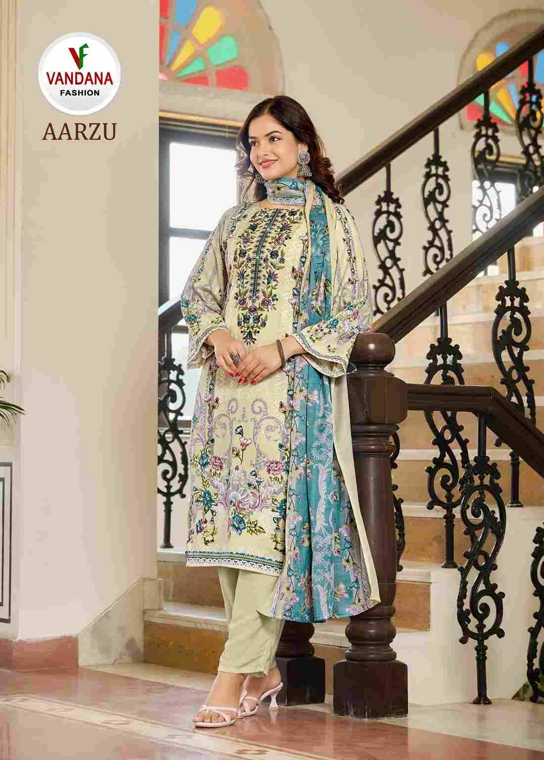 Aarzu Vol-3 By Vandana Creation 3001 To 3008 Series Beautiful Festive Suits Stylish Fancy Colorful Casual Wear & Ethnic Wear Soft Cotton Print Dresses At Wholesale Price
