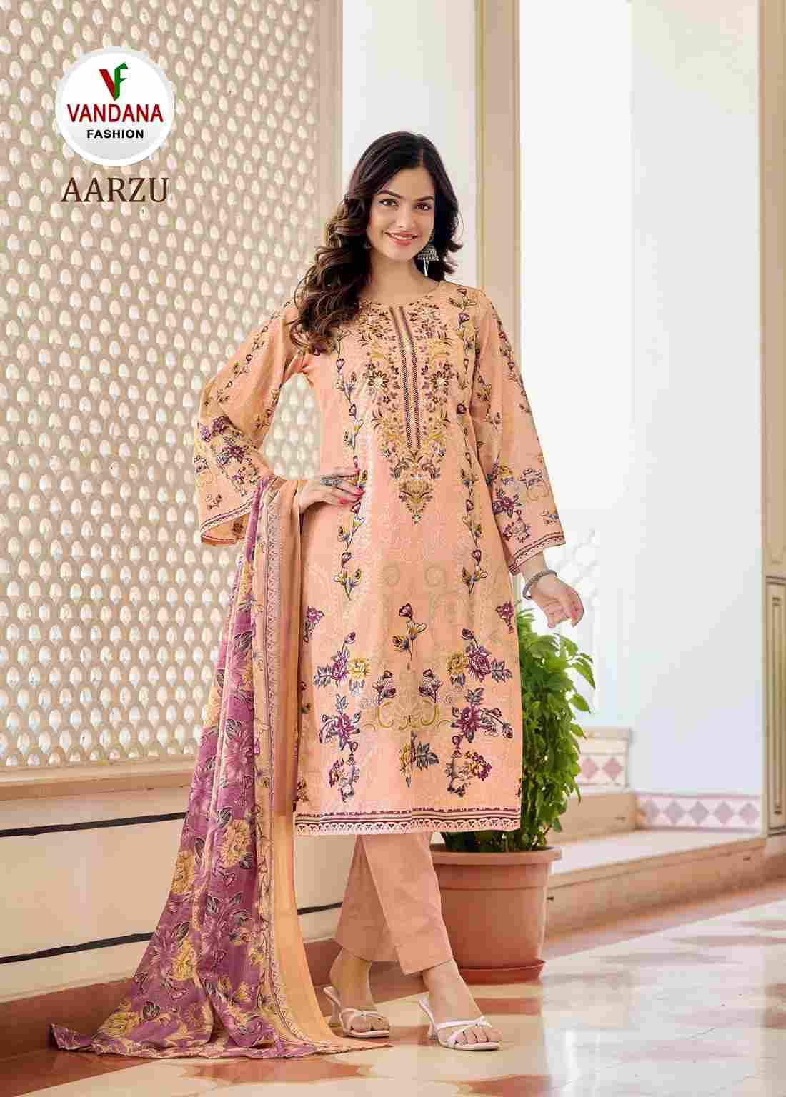Aarzu Vol-3 By Vandana Creation 3001 To 3008 Series Beautiful Festive Suits Stylish Fancy Colorful Casual Wear & Ethnic Wear Soft Cotton Print Dresses At Wholesale Price