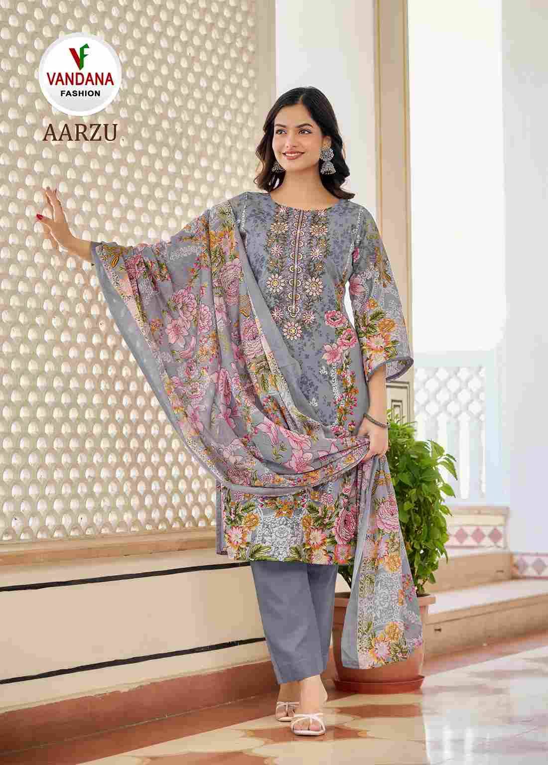 Aarzu Vol-3 By Vandana Creation 3001 To 3008 Series Beautiful Festive Suits Stylish Fancy Colorful Casual Wear & Ethnic Wear Soft Cotton Print Dresses At Wholesale Price