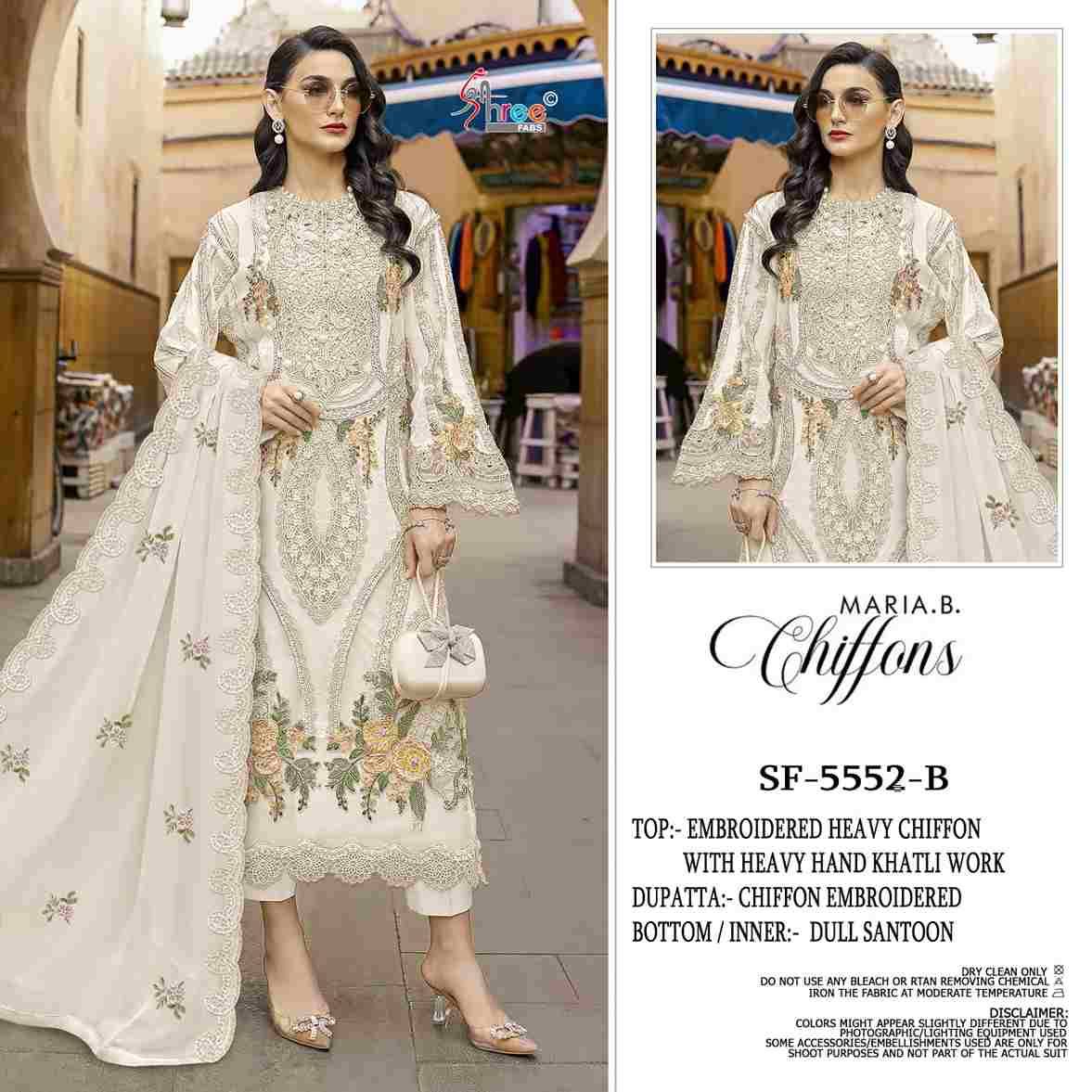 Shree Fabs Hit Design SF-5552 Colours By Shree Fabs SF-5552-A To SF-5552-D Series Beautiful Stylish Pakistani Suits Fancy Colorful Casual Wear & Ethnic Wear & Ready To Wear Chiffon Embroidery Dresses At Wholesale Price