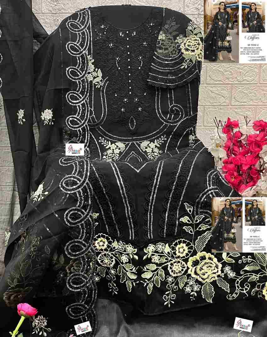 Shree Fabs Hit Design SF-5552 Colours By Shree Fabs SF-5552-A To SF-5552-D Series Beautiful Stylish Pakistani Suits Fancy Colorful Casual Wear & Ethnic Wear & Ready To Wear Chiffon Embroidery Dresses At Wholesale Price