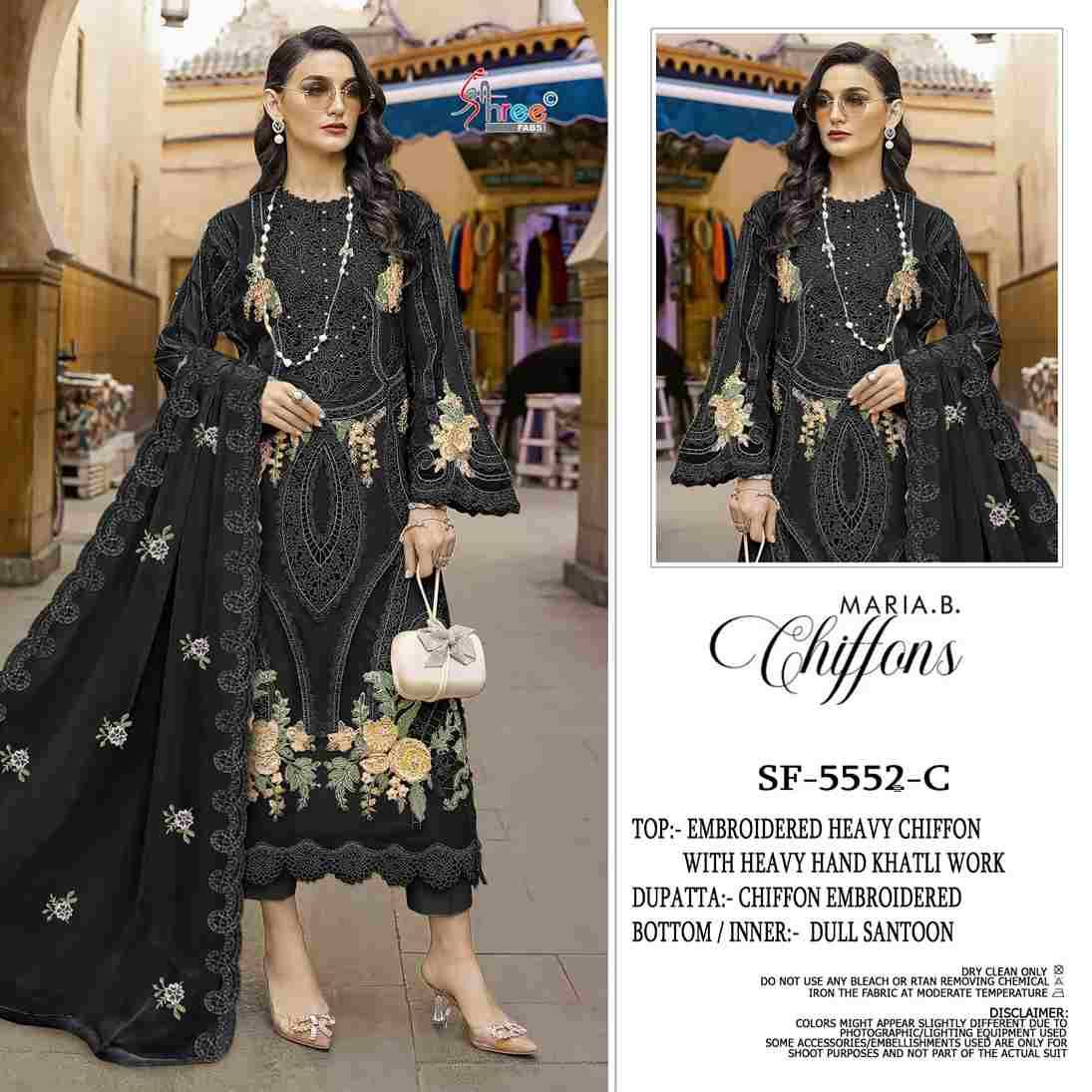 Shree Fabs Hit Design SF-5552 Colours By Shree Fabs SF-5552-A To SF-5552-D Series Beautiful Stylish Pakistani Suits Fancy Colorful Casual Wear & Ethnic Wear & Ready To Wear Chiffon Embroidery Dresses At Wholesale Price
