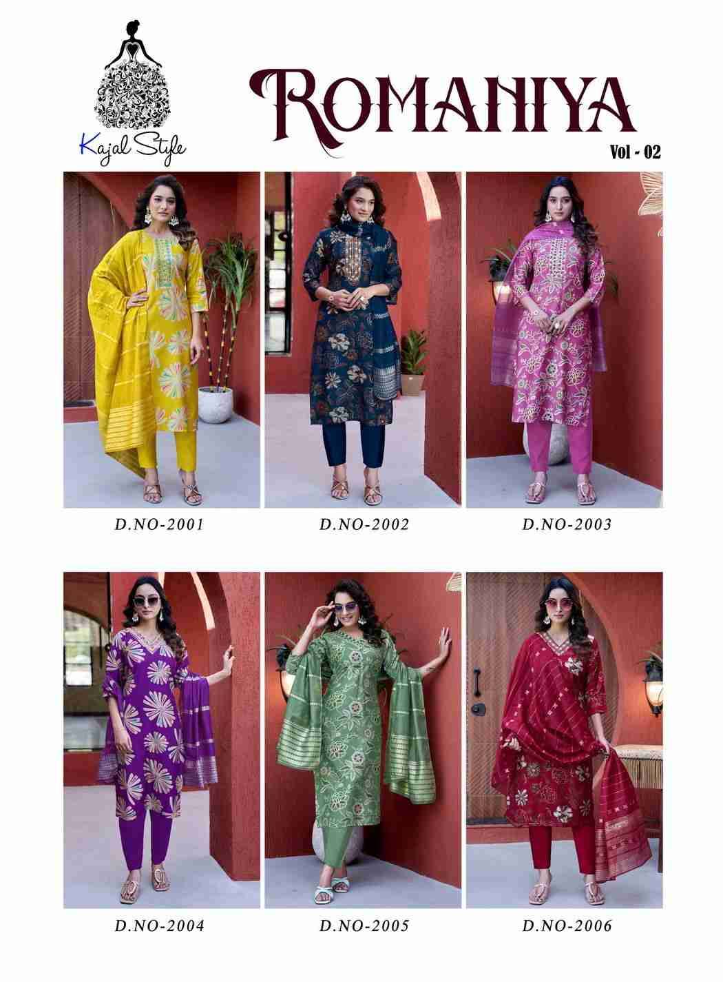 Romaniya Vol-2 By Kajal Style 2001 To 2006 Series Beautiful Stylish Festive Suits Fancy Colorful Casual Wear & Ethnic Wear & Ready To Wear Vertican Dresses At Wholesale Price
