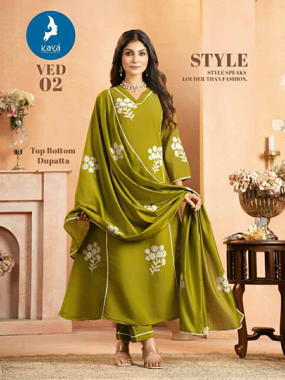 Ved By Kaya 01 To 06 Series Beautiful Stylish Anarkali Suits Fancy Colorful Casual Wear & Ethnic Wear & Ready To Wear Chanderi Dresses At Wholesale Price